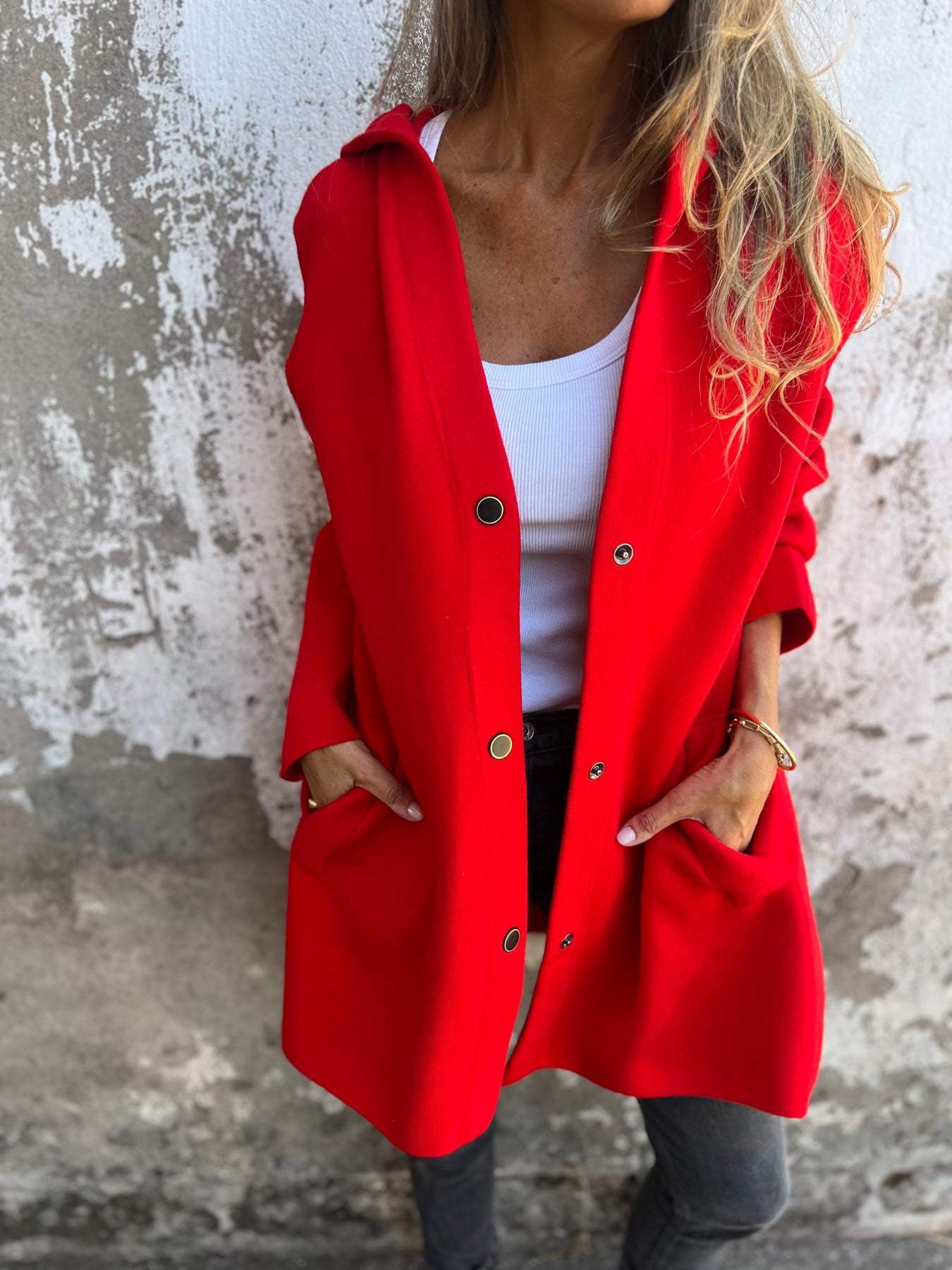 Isabella | Cardigan med knapper og hætte