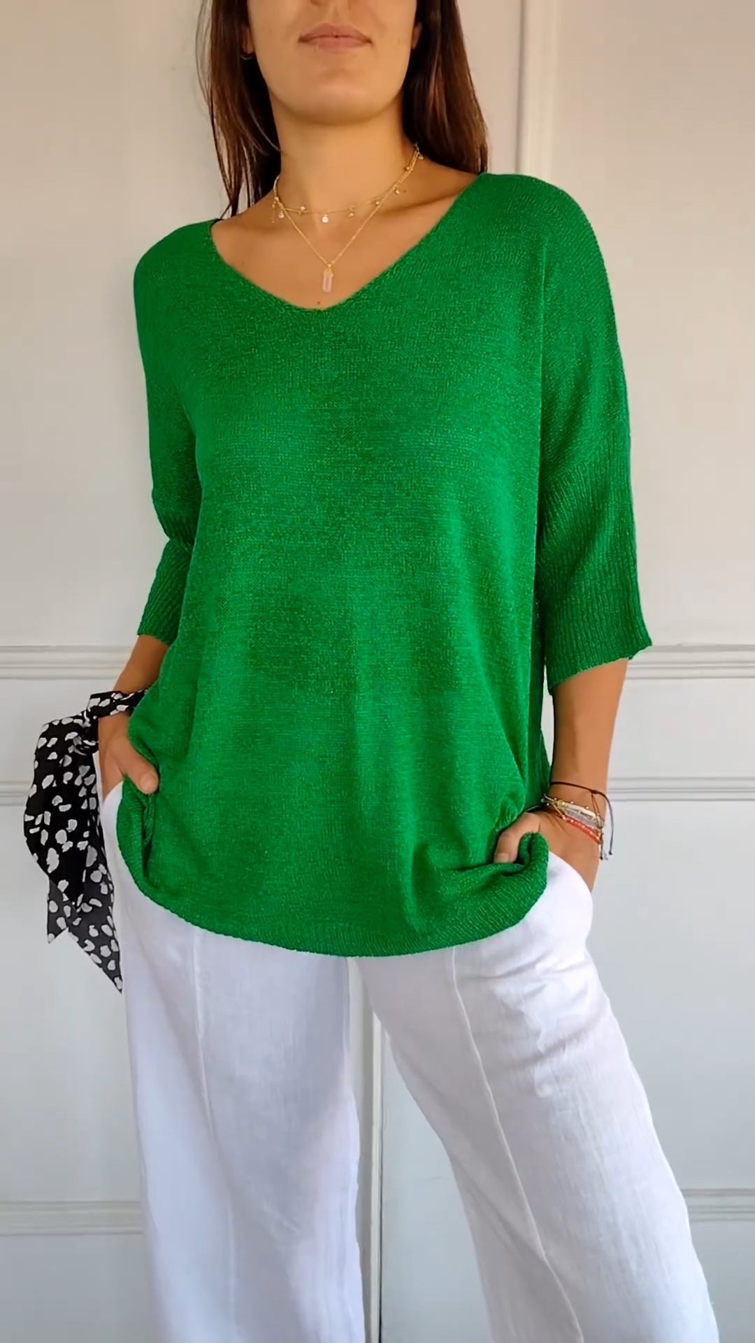 Mette™ | Strikket top med elegant V-udskæring
