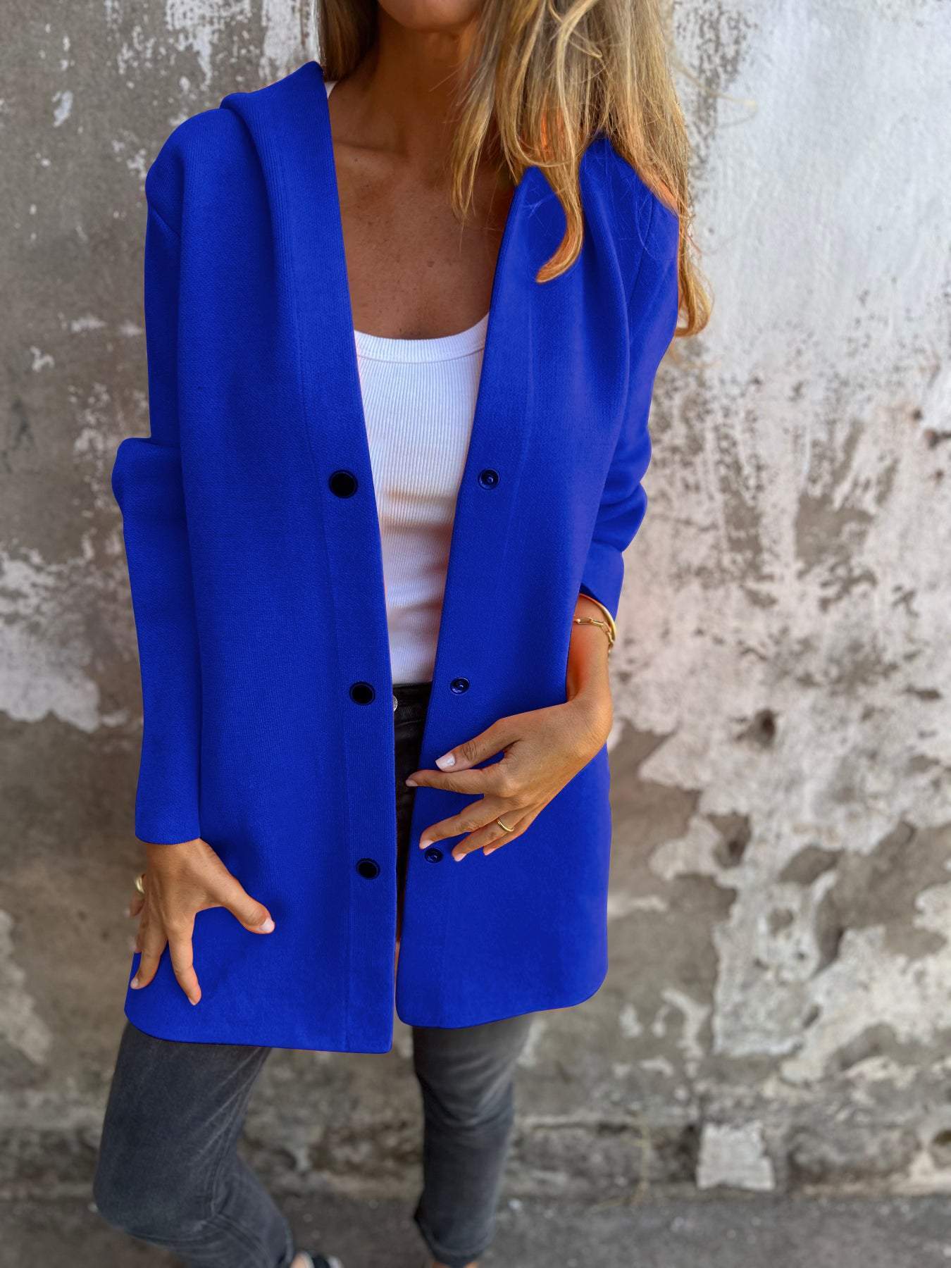 Isabella | Cardigan med knapper og hætte