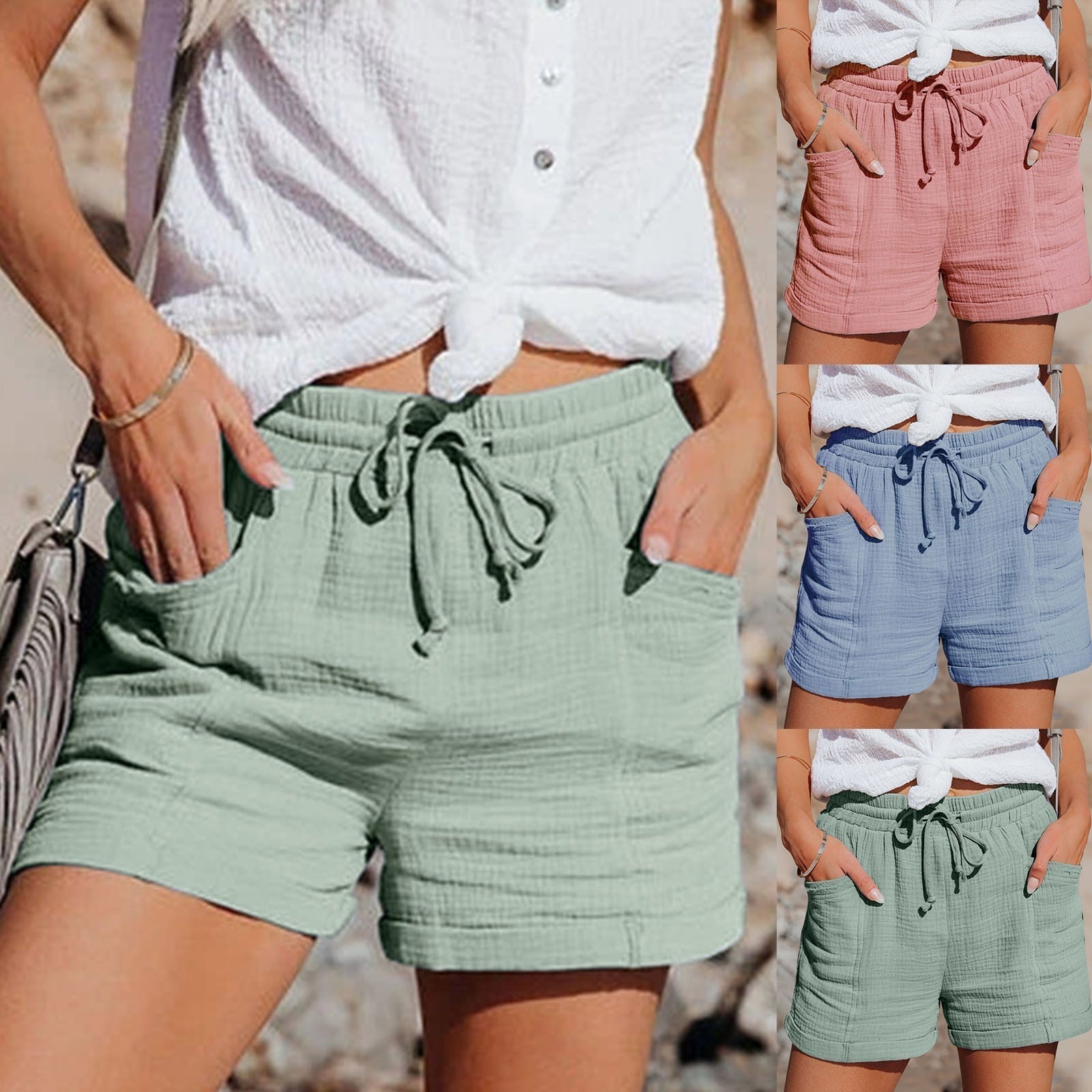 Solveig™ | Shorts i bomuld og hør