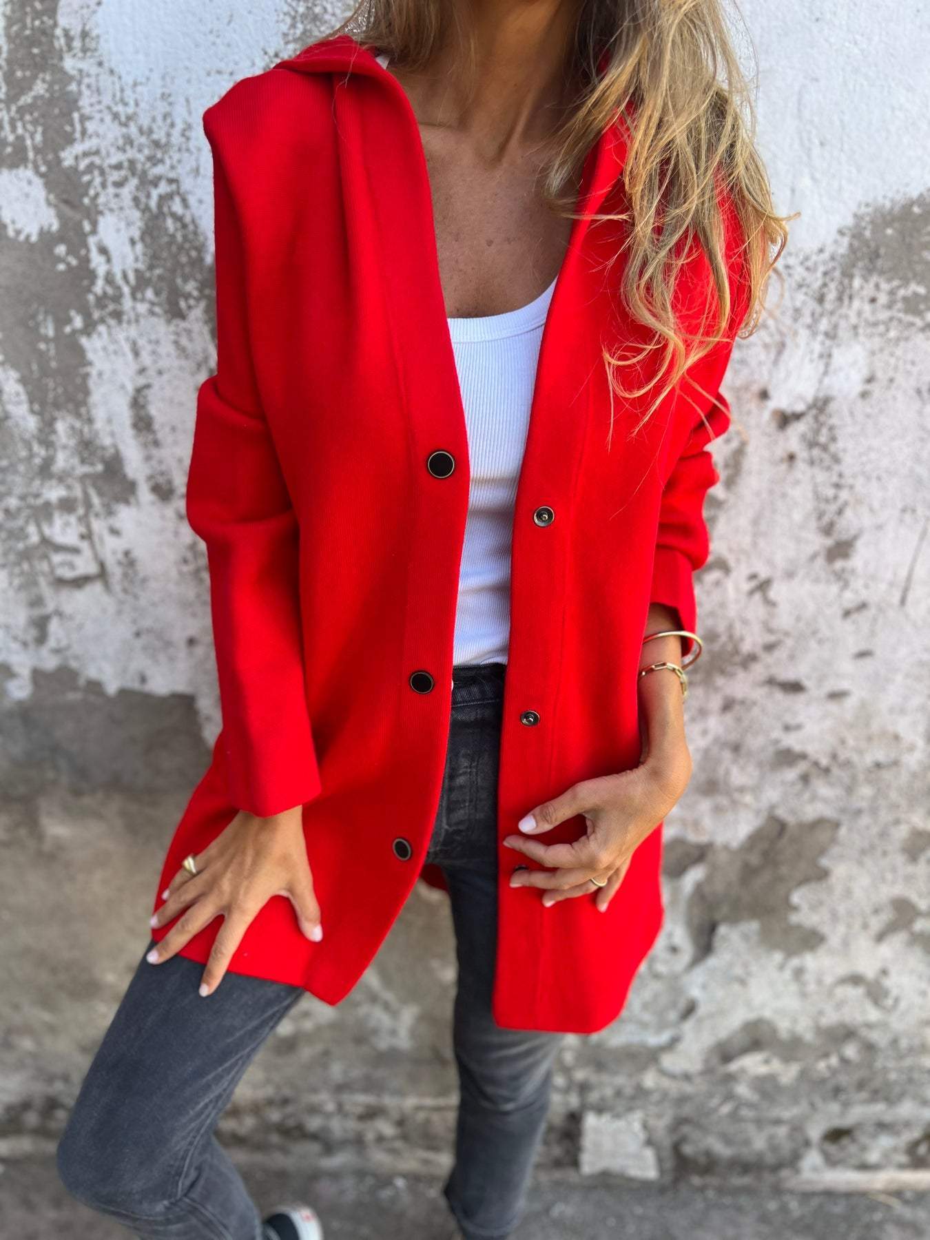 Isabella | Cardigan med knapper og hætte