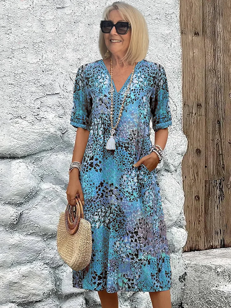Amalie™ | Livlig Blomstret Kjole